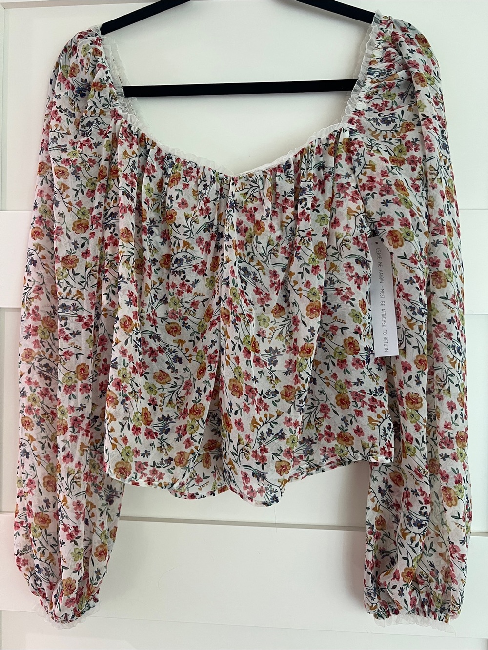 Flynn Skye Floral Off-Shoulder Blouse in White, Pink & Yellow